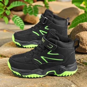 Kids Boys Professional Hiking Shoes High Top Outdoor Trekking Sneakers Non-slip Breathable Student Casual Sport Shoes