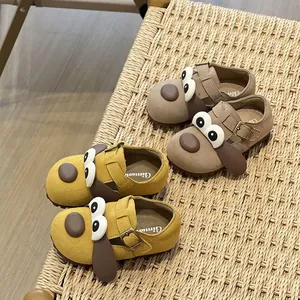 Cute cartoon big-eared dog toddler shoes for boys and girls, autumn infant walking shoes