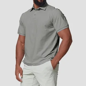Herren Golf-Poloshirt in Grau, schnelltrocknend und atmungsaktiv für Outdoor-Sport