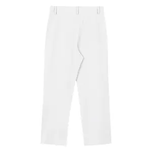Vue arrière détaillée du pantalon en lin blanc pour homme avec jambe droite et poche