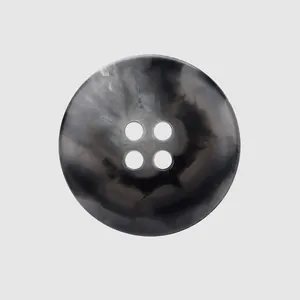 High-end grey marble texture 4-hole urea button for professional workwear and coats