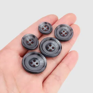 High-end grey marbled urea buttons in five sizes for suits and workwear clothing