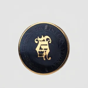 Retro Brass Enamel Cloisonne Buttons For Clothing Suits Coats Luxury Emblem Decorative Shank Metal Buttons For Sewing