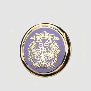 Bouton en Laiton Émail Vintage Blason Aigle à Deux Têtes Couronne Royale Boutons à Queue Pour Manteau Costume Blazer Couture Artisanat