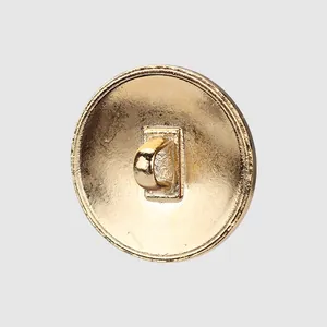 Bouton de vêtement en métal doré de haute qualité avec attache et finition texturée