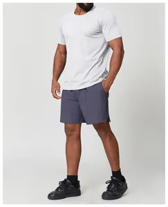 Men's athletic quick-dry white t-shirt featuring a breathable crew neck design