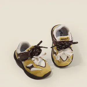 Maibuxiong Zapatos de Caminar para Bebés Zapatillas Retro Papá Bloques de Color Antideslizantes Cierre de Velcro para Niños Niñas