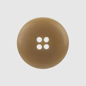 High-end Japanese style tan resin button with four holes for elegant clothing accessories