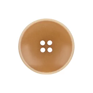 Klassischer brauner Harzknopf mit vier Löchern für hochwertige Kleidung, robustes Design