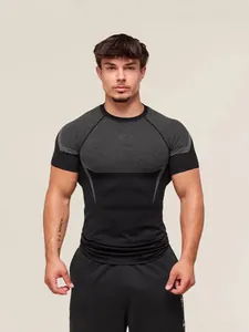 Men's Athletic Compression T-Shirt Muscle Fit Quick Dry Breathable Gym Workout Training Short Sleeve Top