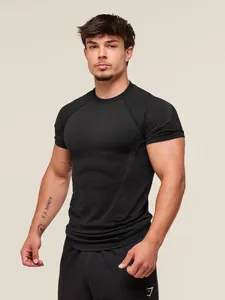 Men's athletic slim fit quick-dry gym t-shirt for bodybuilding and running