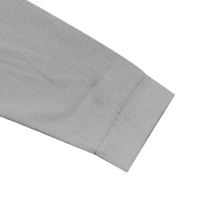 Close-up detail of gray ribbed cuff showing the thick corduroy-like fabric of a men's jacket