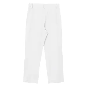 Vue arrière d'un pantalon décontracté en lin blanc pour homme avec poche arrière