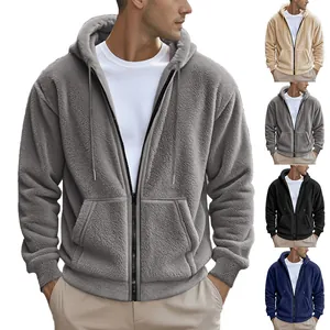 Warmer Fleece-Hoodie mit Reißverschluss für Herren in Grau und weiteren Farben