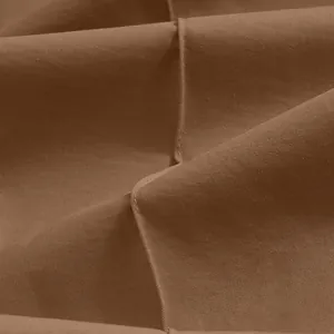 Detailed view of high-quality brown twill fabric and durable stitching for men's pants