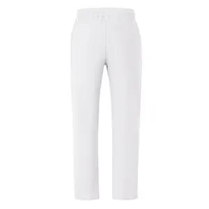 Breathable white cotton-linen casual pants for men featuring a straight-leg design