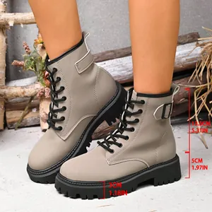 Stivaletti Martin stile britannico da donna con misure del plateau