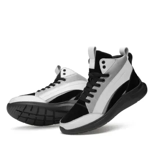 Modische High-Top-Sneaker mit versteckter Erhöhung für Herren in Schwarz-Weiß