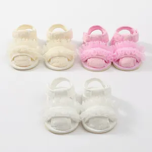 Baby Meisjes Geborduurde Kant Sandalen Ademend Antibotsing Zachte Zool Lauflernschuhe Prinsessen Schoenen Zomer Sandalen