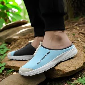 Mesh Breathable Men Women Casual Mules Lightweight Summer Slip On Semi Drag Sneakers Soft Sole Outdoor Leisure Beach Clogs