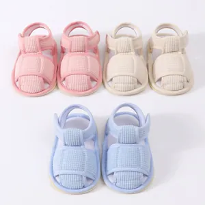 Infant Baby Zomer Sandalen Zachte Zool Antislip Loopschoentjes Ademend Katoenen Doek Eerste Stappen Met Klittenband Voor Peuters