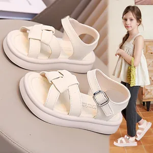 Off-white πλατφόρμες σανδάλια για κορίτσια με χοντρή σόλα για καλοκαιρινή παραλία