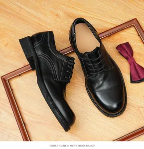 Detailed macro view of vintage black horse leather Goodyear welted Derby shoes for men's style