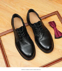 Top view of vintage black horse leather Derby shoes with Goodyear welted sole detail