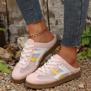 Sneakers sabot in rete rosa da donna mocassini estivi casual traspiranti trendy