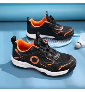 Zapatillas de bádminton para niños con malla transpirable y sistema de cierre rápido