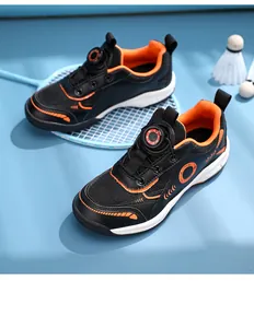 Zapatillas de bádminton ligeras para niños con malla transpirable y sistema de cierre rápido