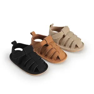 Zomerse babysandalen met zachte zool voor 0-1 jaar in drie kleuren: zwart, bruin en beige