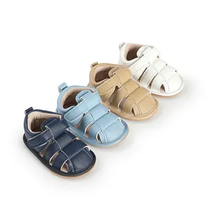 Breathable soft-soled baby pre-walker sandals in multiple colors for newborn boys and girls