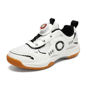 Zapatillas de bádminton transpirables para niños con cómodo cierre giratorio y suela