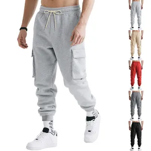 Men's heavy-weight loose fit cargo sweatpants in multiple colors with drawstring waist