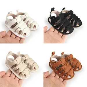 Summer Baby First Walkers Breathable Woven Sandals Soft Sole Non-slip Shoes For Infants 0-12 Months Toddler Casual Shoes