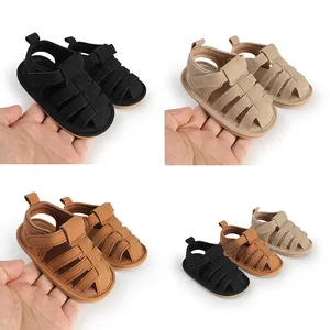 Sandali Estivi Traspiranti per Neonati in PU Sintetico Suola Morbida Scarpe Primi Passi Antiscivolo