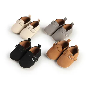 Infant Baby Retro Birkenstock Style Shoes Matte PU Leather Non Slip Soft Sole First Walkers Casual Flats For Toddlers