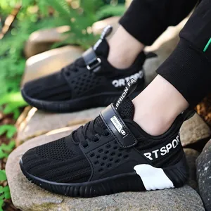 Jungen Netz Atmungsaktive Laufschuhe Leicht Rutschfeste Sneakers Kinder Klettverschluss Casual Sport Schuhe