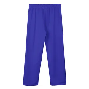 Vista trasera detallada del pantalón de chándal hip-hop azul real estilo high street