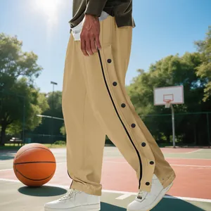 Pantalones de chándal de baloncesto con botones laterales estilo hip-hop