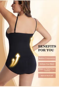 Back view of black seamless bodysuit highlighting waist and butt lift features