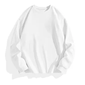 Vue détaillée d'un t-shirt à manches longues blanc uni pour l'impression d'équipe personnalisée