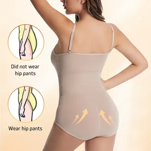 Seamless plus size shapewear bodysuit with tummy control and butt lifting effect for women