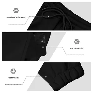Gedetailleerde weergave van fleece cargo broek met tailleband, zak en elastische manchet