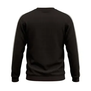 Sweat-shirt à col rond en maille gaufrée pour hommes, pull de sport noir respirant