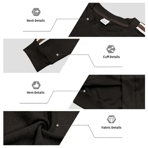 Gros plans détaillés montrant le col le poignet l'ourlet et la texture du sweat-shirt pour hommes