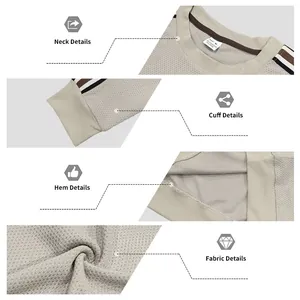 Vue détaillée de l'encolure, des poignets et de la texture du tissu du sweat-shirt pour hommes.