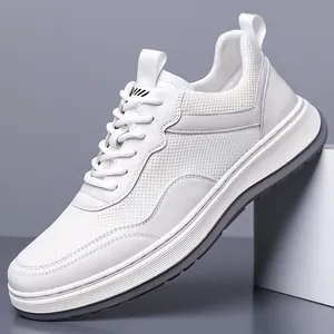 Men Fashion Casual Sneakers Breathable Mesh Flyknit Upper Anti-slip Soft Sole Sporty Shoes For Daily Walking Spring New