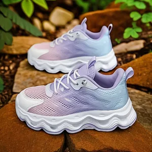 Chaussures Dad Respirantes en Maille pour Enfants Été 2025 Baskets Ajourées Garçons Filles Semelle Épaisse Ondulée Sport